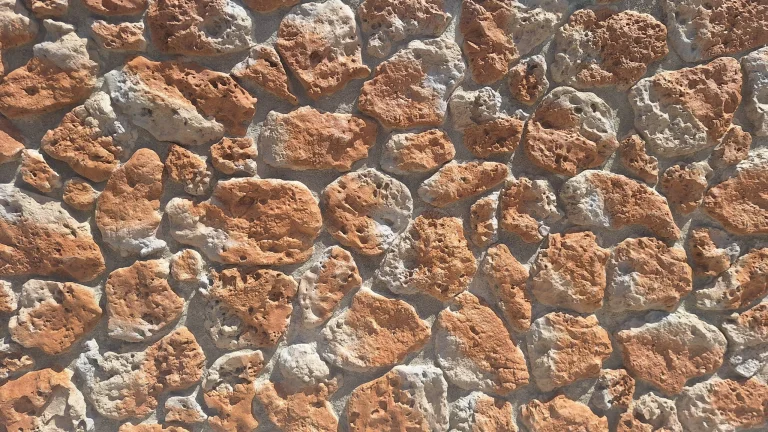 Panneau Pierre de Rivière et Brique Ocre